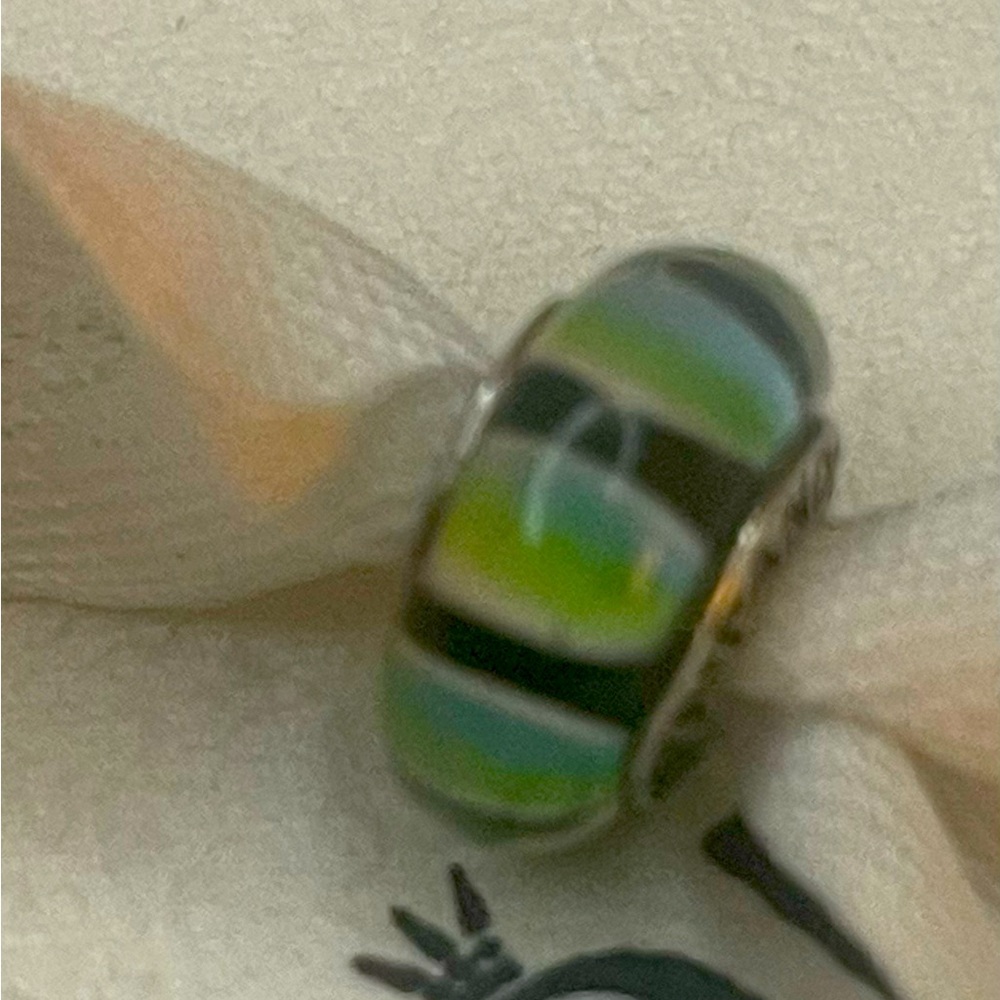 PANDORA Silver 925 ALE Murano Blue/Green Glass Bead